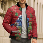 Aussie Superb Fairywren Bird Bomber Puffer Jacket Aboriginal Inspired Christmas - Aussie Hoodie