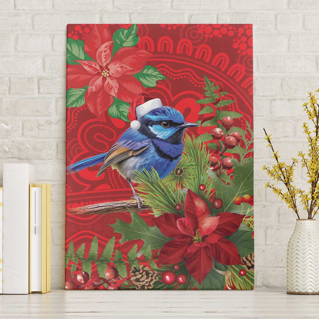 Aussie Superb Fairywren Bird Canvas Wall Art Aboriginal Inspired Christmas - Aussie Hoodie
