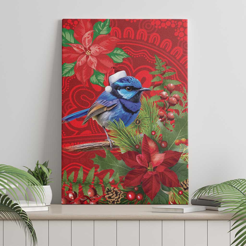 Aussie Superb Fairywren Bird Canvas Wall Art Aboriginal Inspired Christmas - Aussie Hoodie