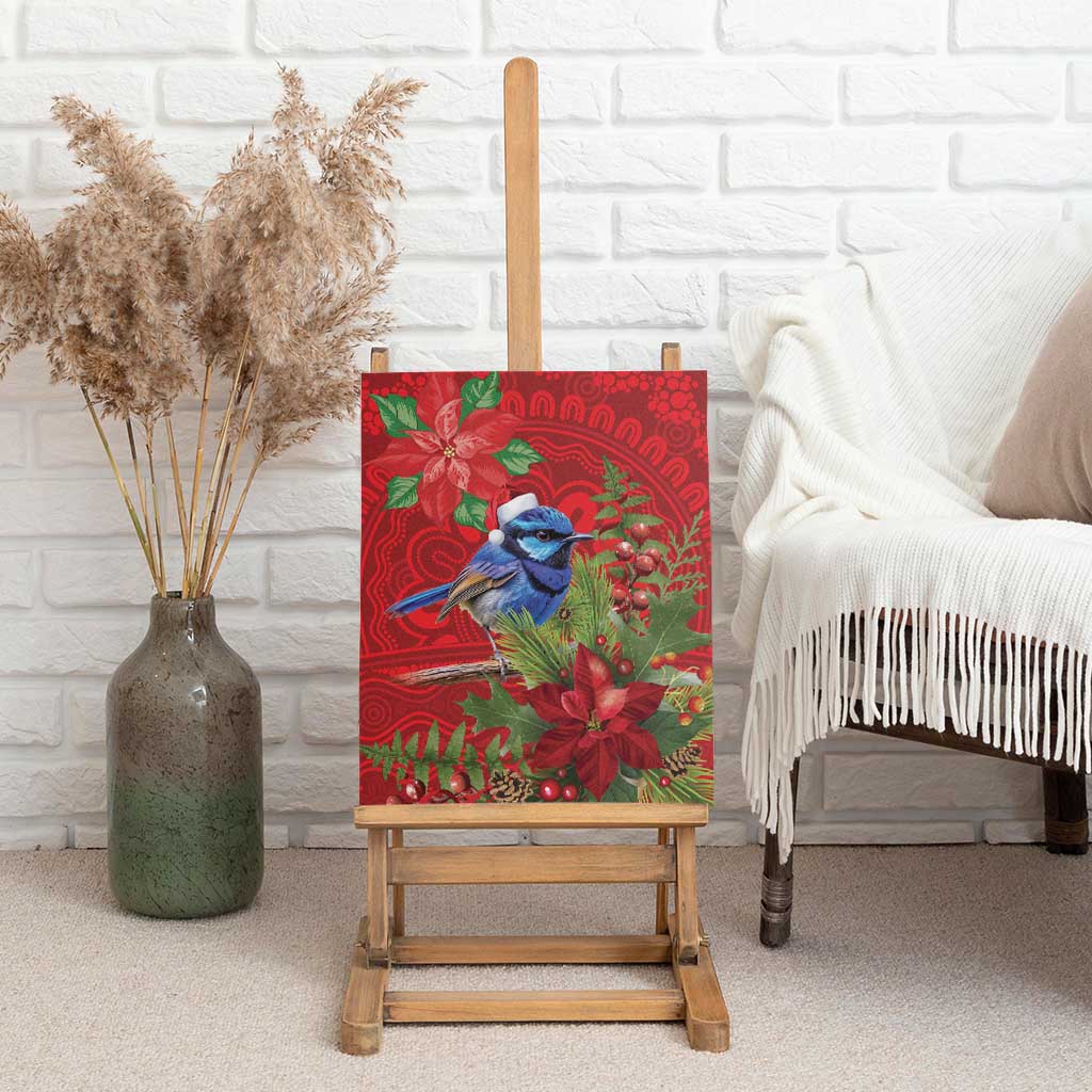 Aussie Superb Fairywren Bird Canvas Wall Art Aboriginal Inspired Christmas - Aussie Hoodie