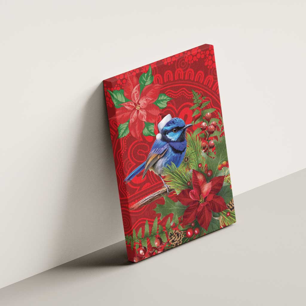 Aussie Superb Fairywren Bird Canvas Wall Art Aboriginal Inspired Christmas - Aussie Hoodie