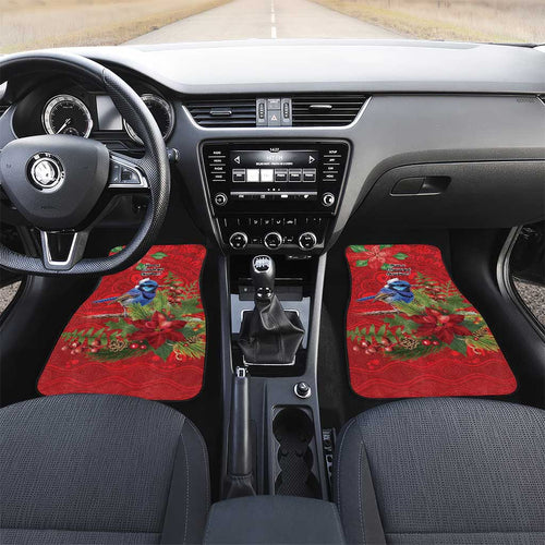 Aussie Superb Fairywren Bird Car Mats Aboriginal Inspired Christmas - Aussie Hoodie