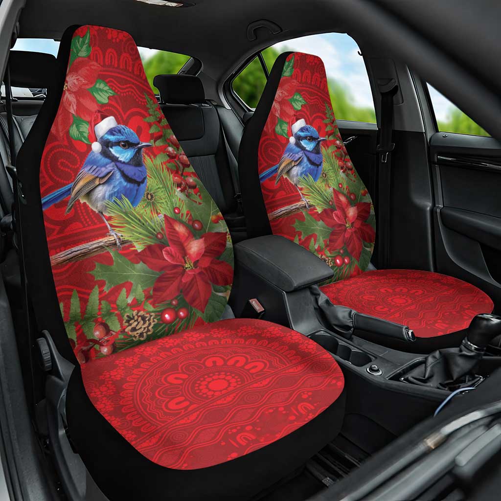Aussie Superb Fairywren Bird Car Seat Cover Aboriginal Inspired Christmas - Aussie Hoodie