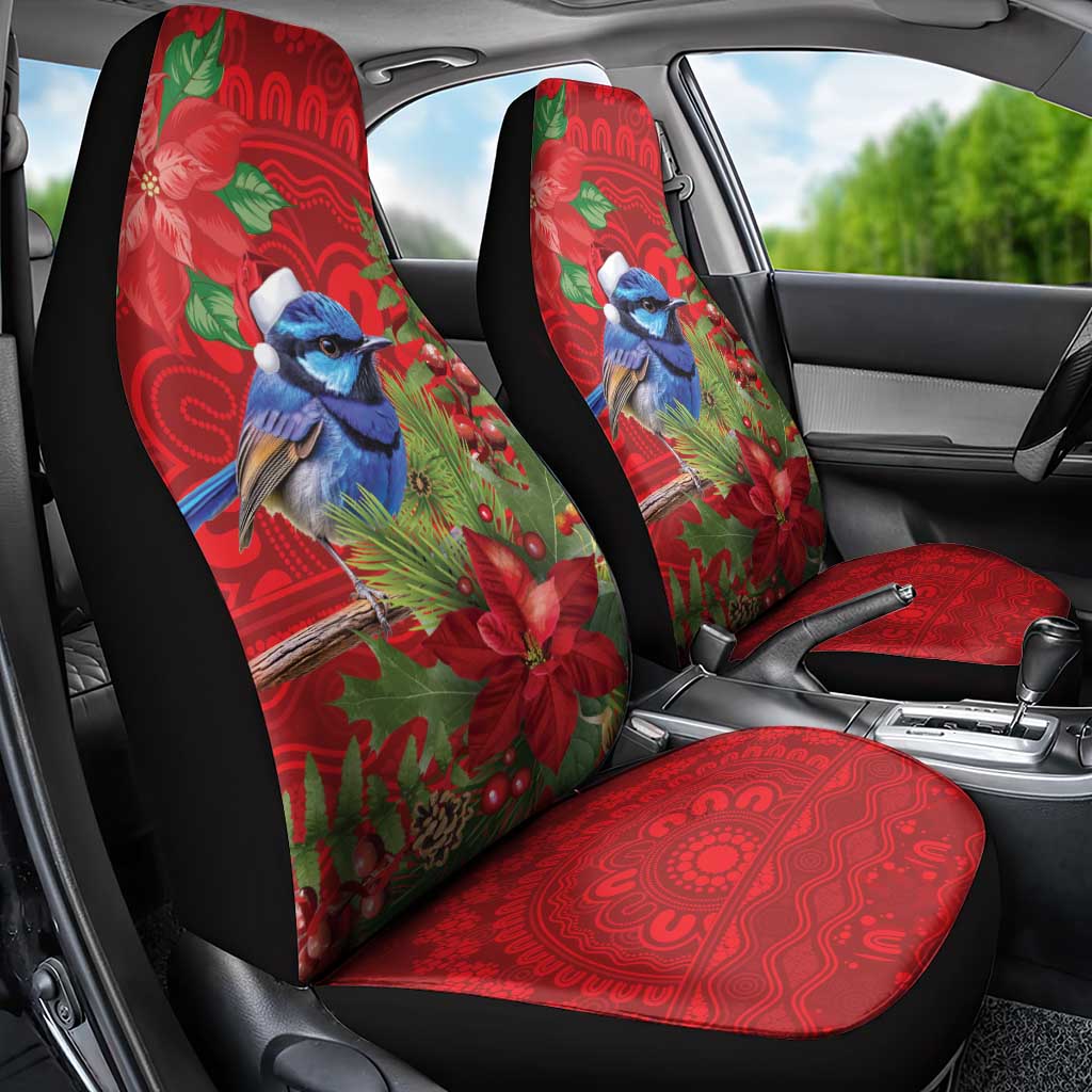 Aussie Superb Fairywren Bird Car Seat Cover Aboriginal Inspired Christmas - Aussie Hoodie
