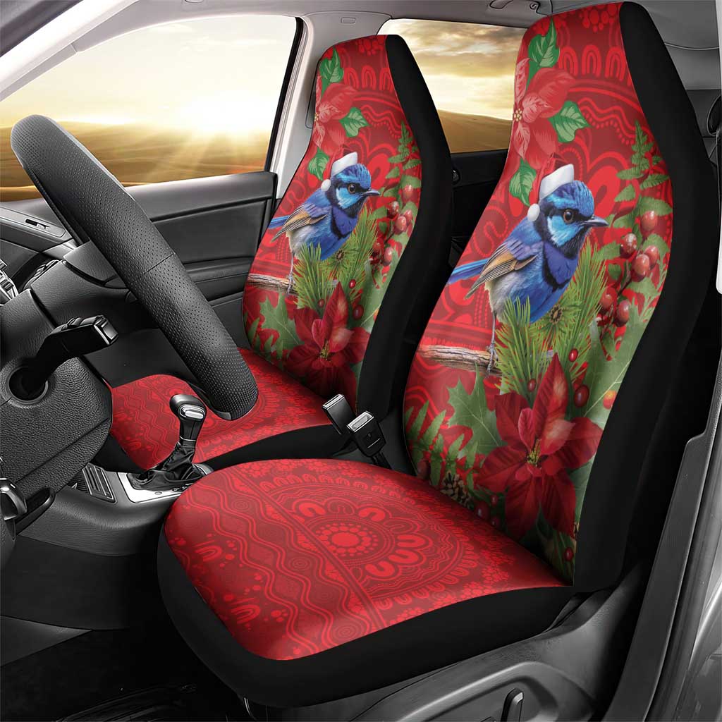 Aussie Superb Fairywren Bird Car Seat Cover Aboriginal Inspired Christmas - Aussie Hoodie