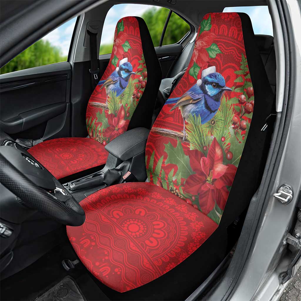 Aussie Superb Fairywren Bird Car Seat Cover Aboriginal Inspired Christmas - Aussie Hoodie