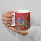 Aussie Superb Fairywren Bird Ceramic Mug Aboriginal Inspired Christmas - Aussie Hoodie