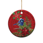 Aussie Superb Fairywren Bird Ceramic Ornament Aboriginal Inspired Christmas - Aussie Hoodie