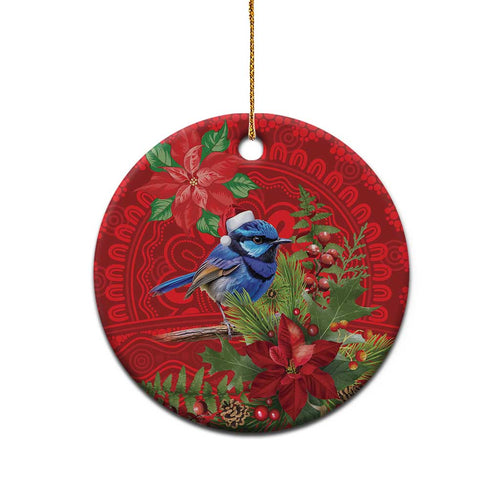 Aussie Superb Fairywren Bird Ceramic Ornament Aboriginal Inspired Christmas - Aussie Hoodie
