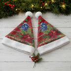 Aussie Superb Fairywren Bird Christmas Santa Hat Aboriginal Inspired Christmas - Aussie Hoodie
