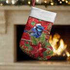 Aussie Superb Fairywren Bird Christmas Stocking Aboriginal Inspired Christmas - Aussie Hoodie