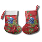 Aussie Superb Fairywren Bird Christmas Stocking Aboriginal Inspired Christmas - Aussie Hoodie