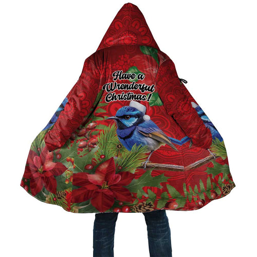 Aussie Superb Fairywren Bird Cloak Aboriginal Inspired Christmas - Aussie Hoodie