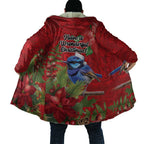 Aussie Superb Fairywren Bird Cloak Aboriginal Inspired Christmas - Aussie Hoodie