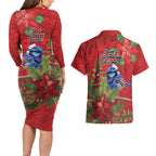 Aussie Superb Fairywren Bird Couples Matching Long Sleeve Bodycon Dress and Hawaiian Shirt Aboriginal Inspired Christmas - Aussie Hoodie