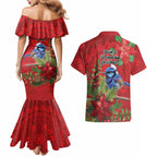 Aussie Superb Fairywren Bird Couples Matching Mermaid Dress and Hawaiian Shirt Aboriginal Inspired Christmas - Aussie Hoodie