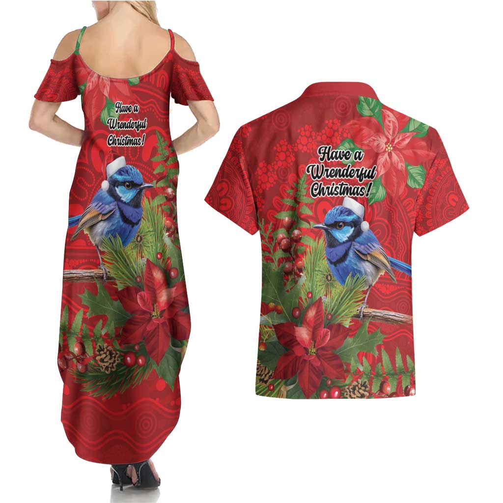Aussie Superb Fairywren Bird Couples Matching Summer Maxi Dress and Hawaiian Shirt Aboriginal Inspired Christmas - Aussie Hoodie