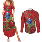 Aussie Superb Fairywren Bird Couples Matching Summer Maxi Dress and Long Sleeve Button Shirt Aboriginal Inspired Christmas - Aussie Hoodie