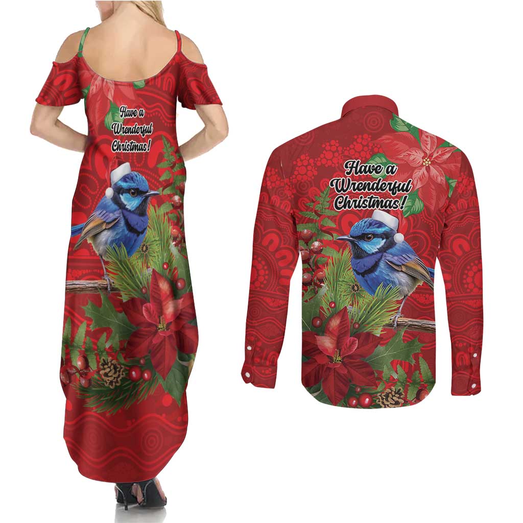 Aussie Superb Fairywren Bird Couples Matching Summer Maxi Dress and Long Sleeve Button Shirt Aboriginal Inspired Christmas - Aussie Hoodie