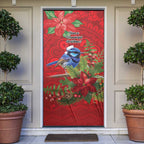 Aussie Superb Fairywren Bird Door Cover Aboriginal Inspired Christmas - Aussie Hoodie