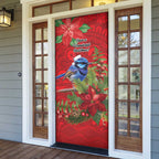 Aussie Superb Fairywren Bird Door Cover Aboriginal Inspired Christmas - Aussie Hoodie