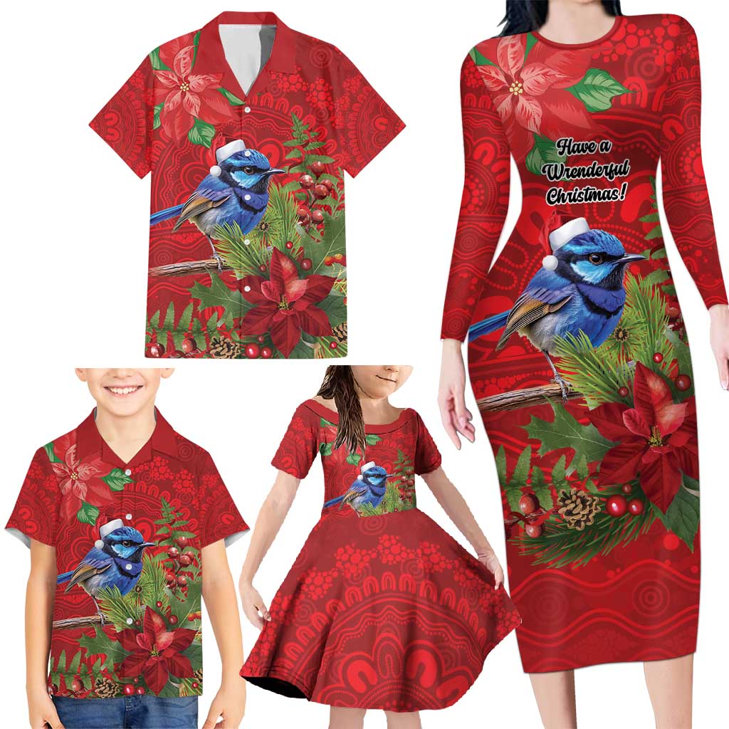 Aussie Superb Fairywren Bird Family Matching Long Sleeve Bodycon Dress and Hawaiian Shirt Aboriginal Inspired Christmas - Aussie Hoodie