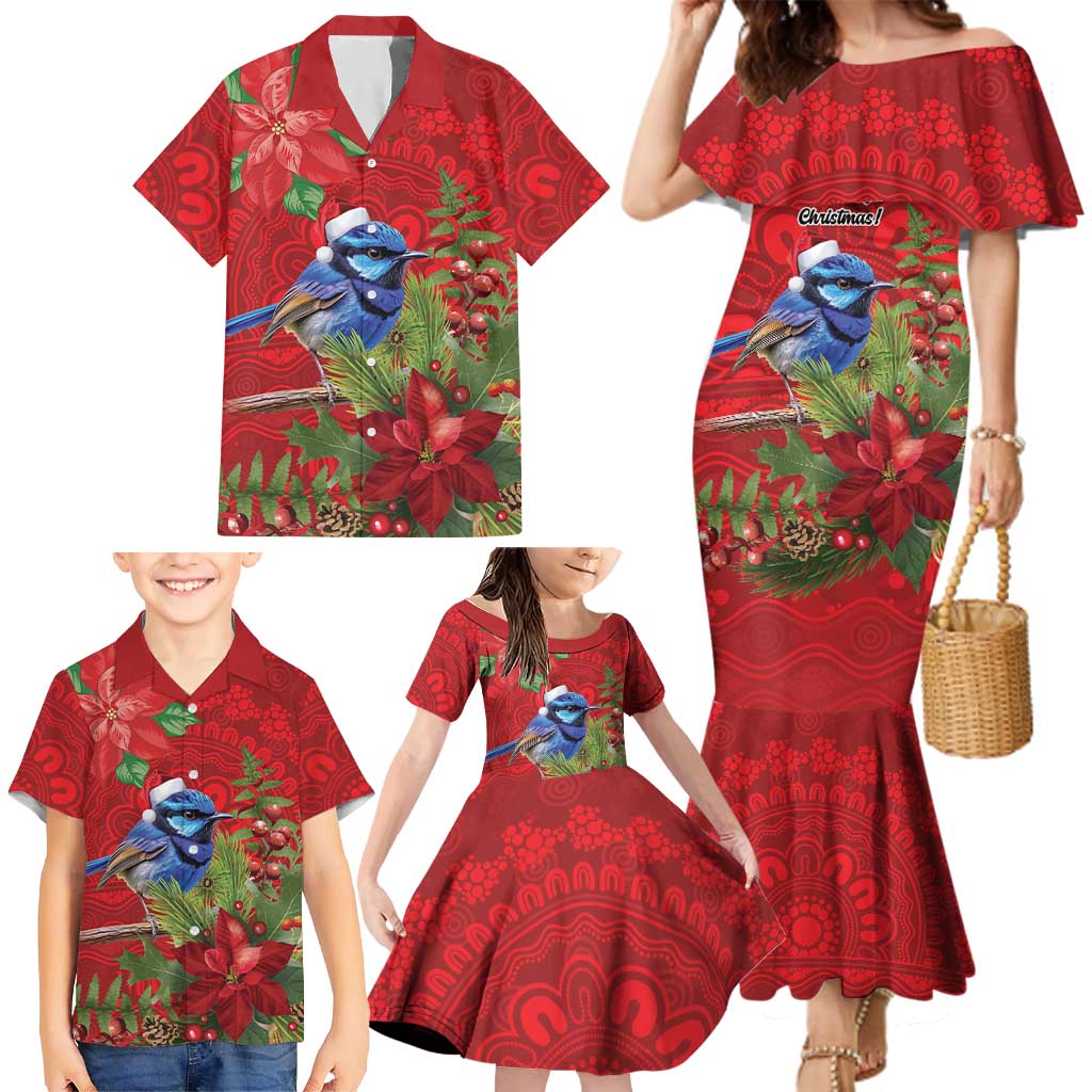 Aussie Superb Fairywren Bird Family Matching Mermaid Dress and Hawaiian Shirt Aboriginal Inspired Christmas - Aussie Hoodie