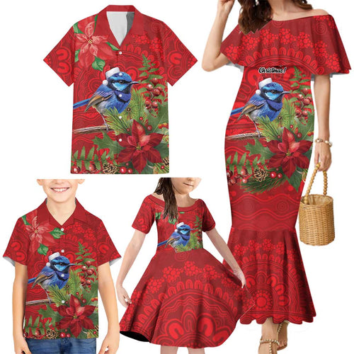 Aussie Superb Fairywren Bird Family Matching Mermaid Dress and Hawaiian Shirt Aboriginal Inspired Christmas - Aussie Hoodie