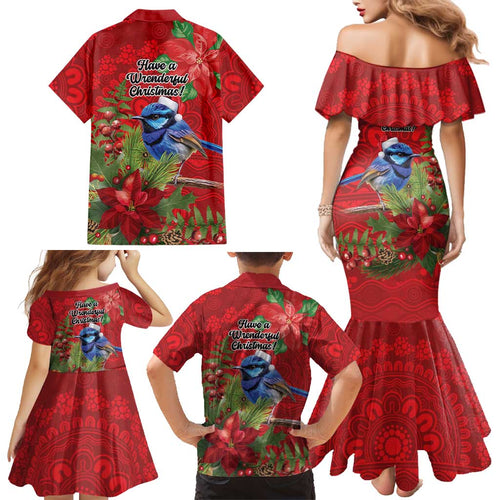 Aussie Superb Fairywren Bird Family Matching Mermaid Dress and Hawaiian Shirt Aboriginal Inspired Christmas - Aussie Hoodie