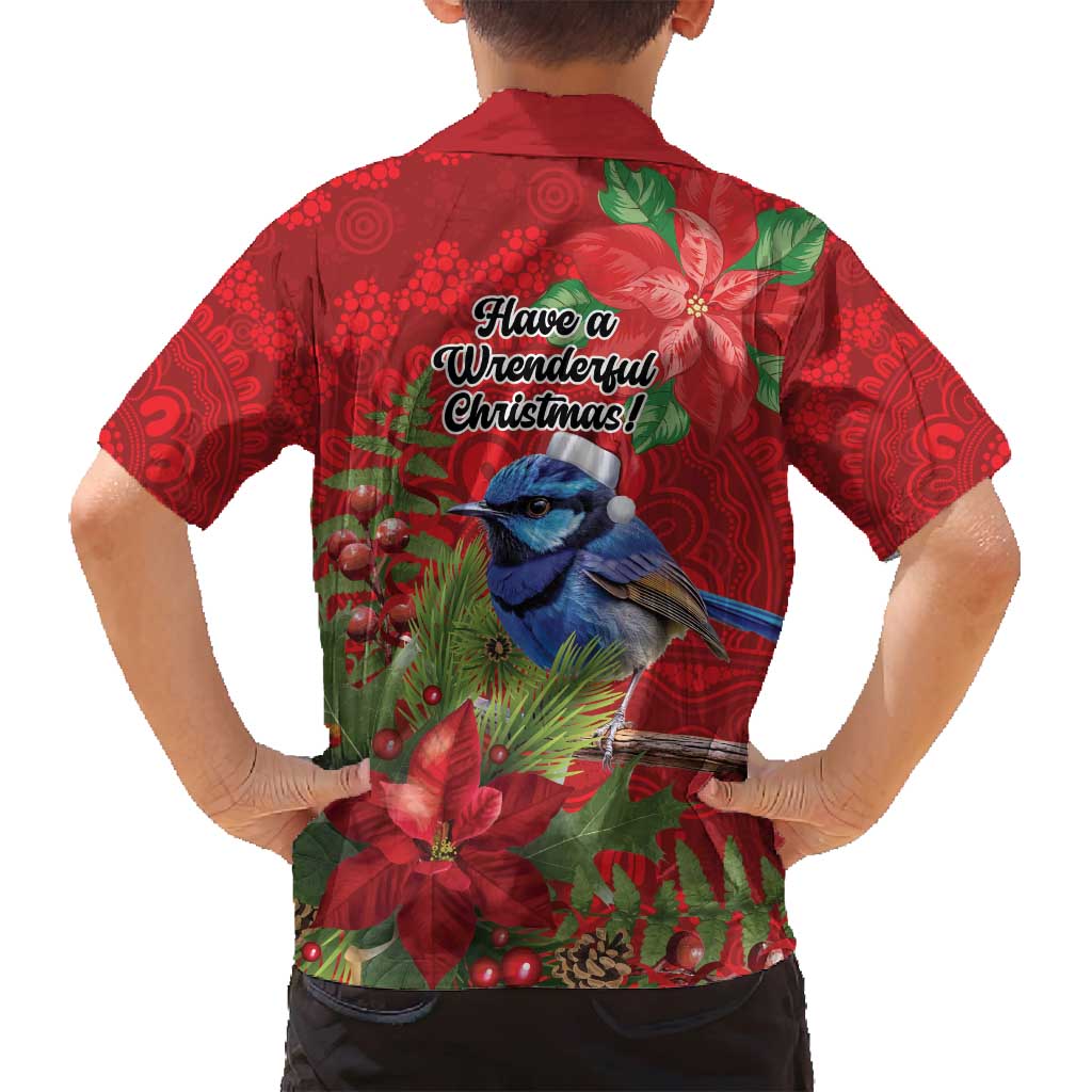Aussie Superb Fairywren Bird Family Matching Off Shoulder Maxi Dress and Hawaiian Shirt Aboriginal Inspired Christmas - Aussie Hoodie