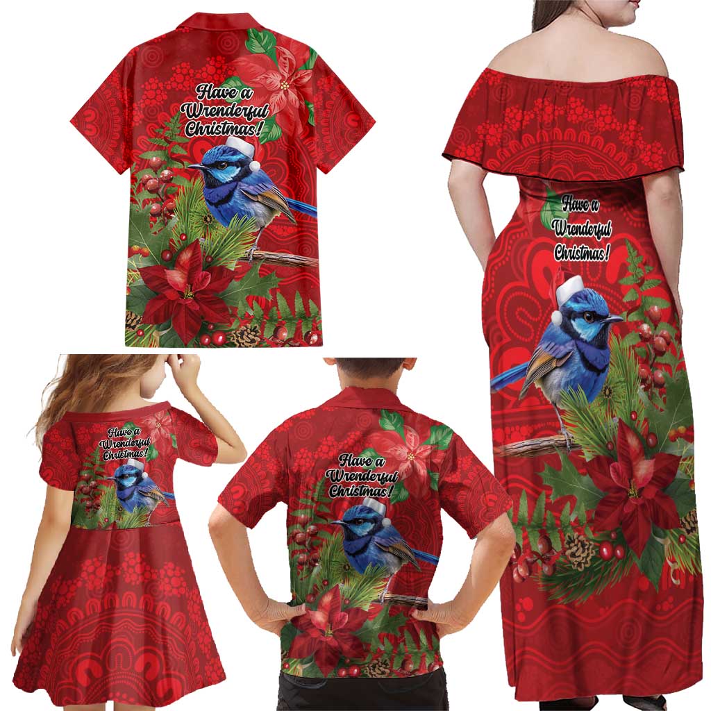 Aussie Superb Fairywren Bird Family Matching Off Shoulder Maxi Dress and Hawaiian Shirt Aboriginal Inspired Christmas - Aussie Hoodie