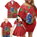 Aussie Superb Fairywren Bird Family Matching Off Shoulder Short Dress and Hawaiian Shirt Aboriginal Inspired Christmas - Aussie Hoodie