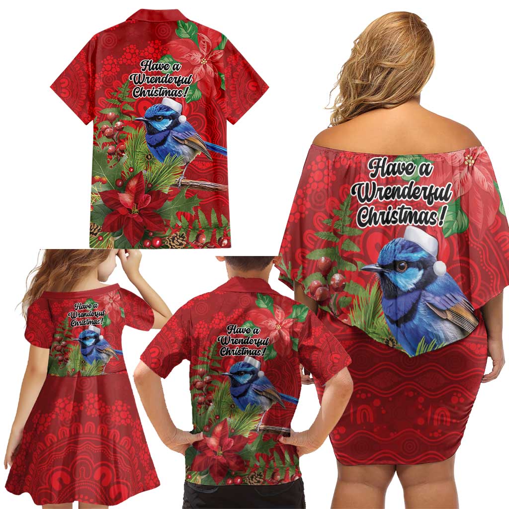 Aussie Superb Fairywren Bird Family Matching Off Shoulder Short Dress and Hawaiian Shirt Aboriginal Inspired Christmas - Aussie Hoodie