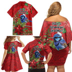 Aussie Superb Fairywren Bird Family Matching Off Shoulder Short Dress and Hawaiian Shirt Aboriginal Inspired Christmas - Aussie Hoodie