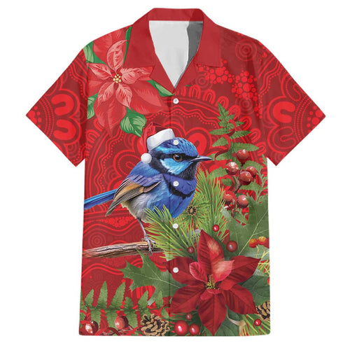 Aussie Superb Fairywren Bird Family Matching Off Shoulder Short Dress and Hawaiian Shirt Aboriginal Inspired Christmas - Aussie Hoodie