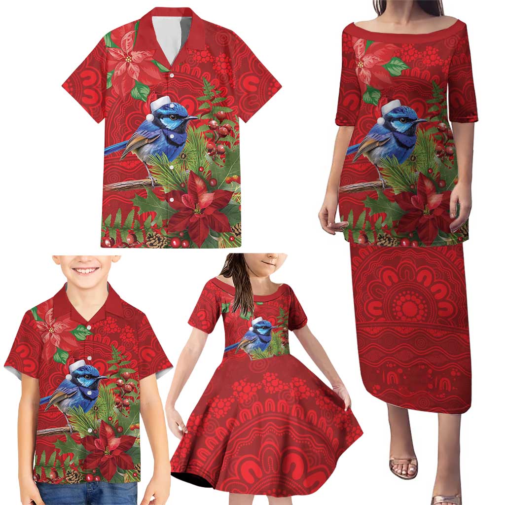 Aussie Superb Fairywren Bird Family Matching Puletasi and Hawaiian Shirt Aboriginal Inspired Christmas - Aussie Hoodie