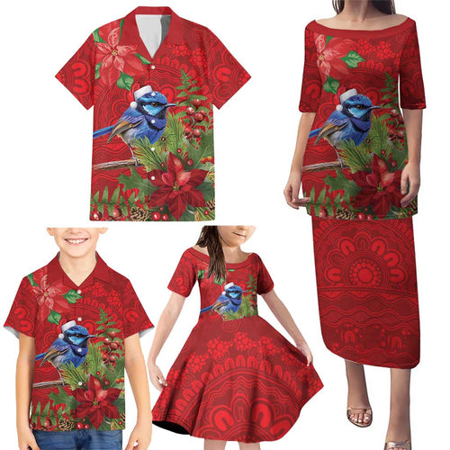 Aussie Superb Fairywren Bird Family Matching Puletasi and Hawaiian Shirt Aboriginal Inspired Christmas - Aussie Hoodie