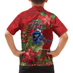 Aussie Superb Fairywren Bird Family Matching Puletasi and Hawaiian Shirt Aboriginal Inspired Christmas - Aussie Hoodie