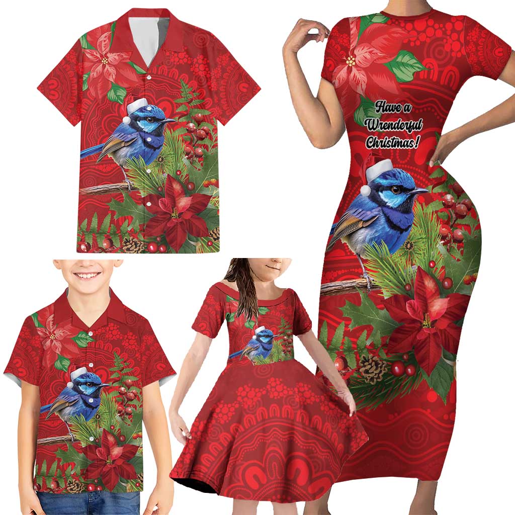 Aussie Superb Fairywren Bird Family Matching Short Sleeve Bodycon Dress and Hawaiian Shirt Aboriginal Inspired Christmas - Aussie Hoodie