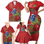 Aussie Superb Fairywren Bird Family Matching Short Sleeve Bodycon Dress and Hawaiian Shirt Aboriginal Inspired Christmas - Aussie Hoodie