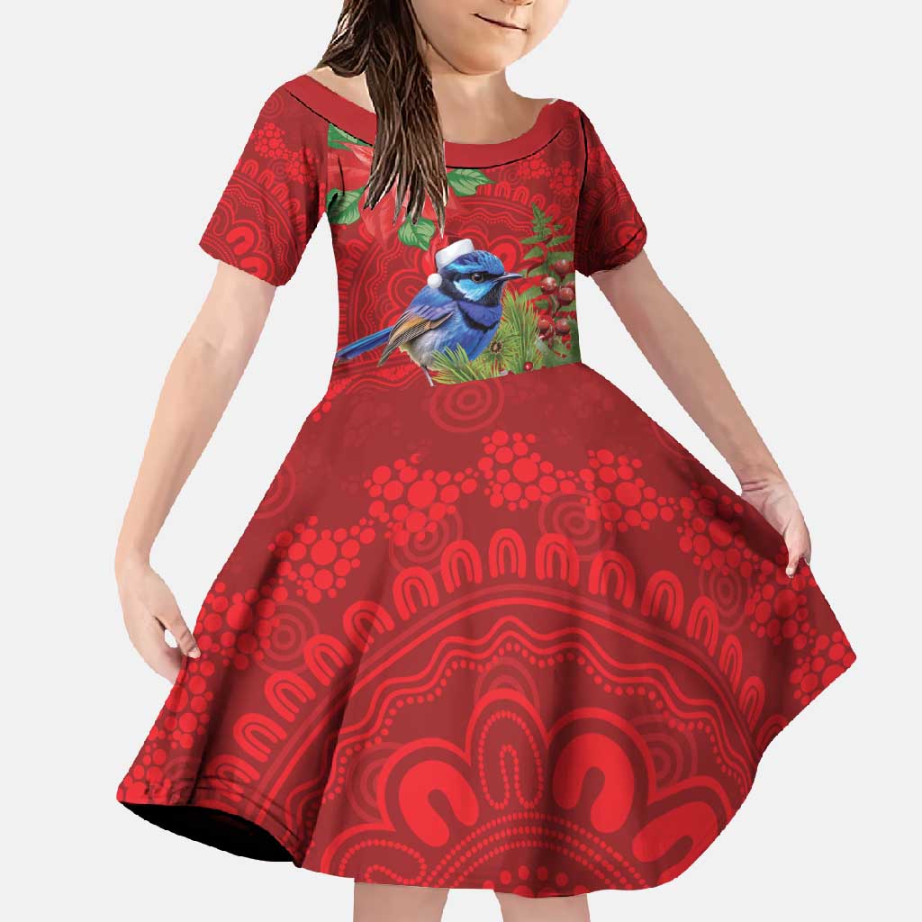 Aussie Superb Fairywren Bird Family Matching Short Sleeve Bodycon Dress and Hawaiian Shirt Aboriginal Inspired Christmas - Aussie Hoodie