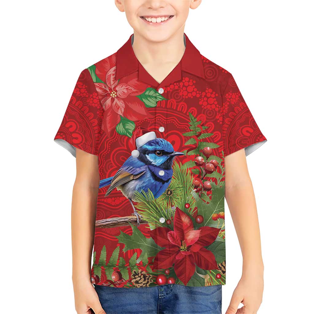 Aussie Superb Fairywren Bird Family Matching Short Sleeve Bodycon Dress and Hawaiian Shirt Aboriginal Inspired Christmas - Aussie Hoodie