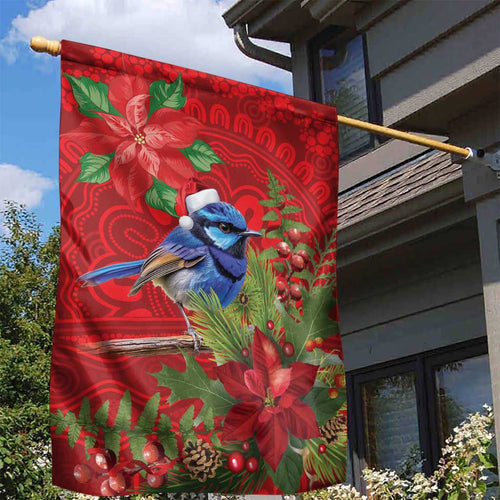 Aussie Superb Fairywren Bird Garden Flag Aboriginal Inspired Christmas - Aussie Hoodie