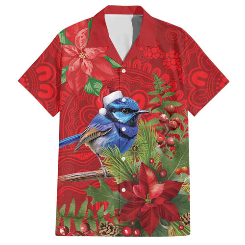 Aussie Superb Fairywren Bird Hawaiian Shirt Aboriginal Inspired Christmas - Aussie Hoodie