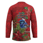 Aussie Superb Fairywren Bird Hockey Jersey Aboriginal Inspired Christmas - Aussie Hoodie
