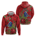 Aussie Superb Fairywren Bird Hoodie Aboriginal Inspired Christmas - Aussie Hoodie