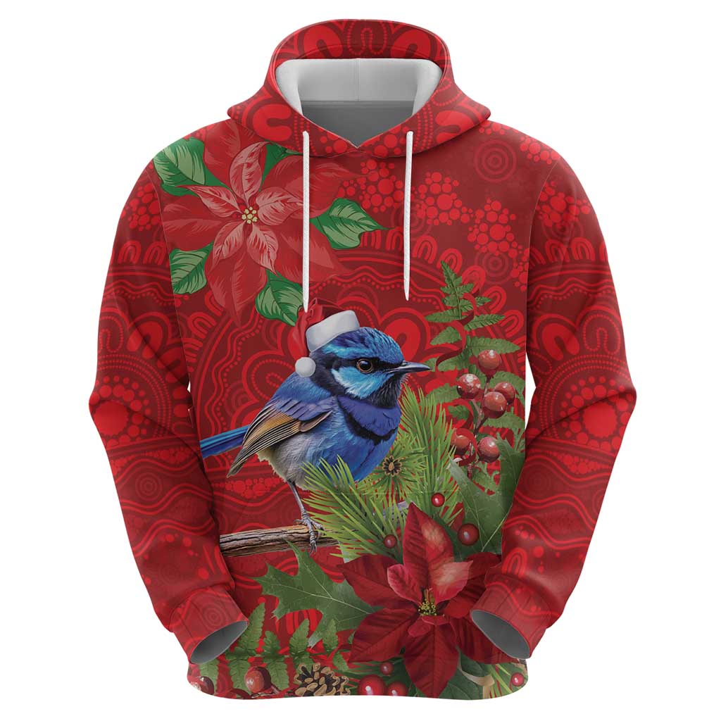 Aussie Superb Fairywren Bird Hoodie Aboriginal Inspired Christmas - Aussie Hoodie