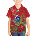 Aussie Superb Fairywren Bird Kid Hawaiian Shirt Aboriginal Inspired Christmas - Aussie Hoodie
