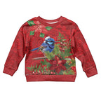 Aussie Superb Fairywren Bird Kid Ugly Christmas Sweater Aboriginal Inspired Christmas - Aussie Hoodie