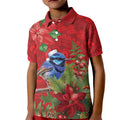 Aussie Superb Fairywren Bird Kid Polo Shirt Aboriginal Inspired Christmas - Aussie Hoodie
